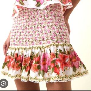 NWT Farm Rio Smocked Floral Skirt